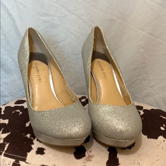 Gianni Bini Silver Glitter Heels - Picture 2 of 6